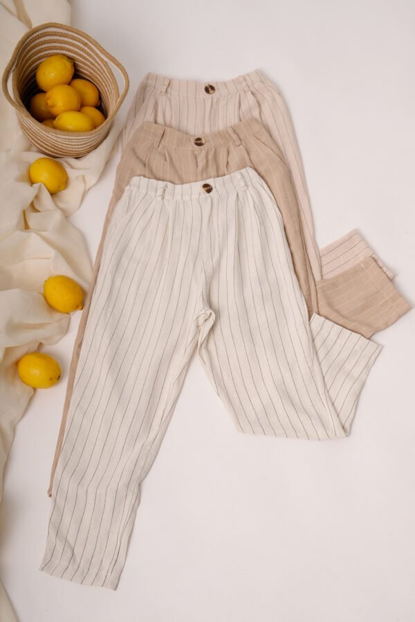 Pantalon lino rayado "DOYA"