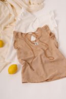 Musculosa con gota tela lino broderie "NIMEA"