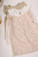 Musculosa con gota tela lino twill broderie "MANCHEBO"