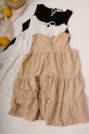 Solero lino camisero 3 volados para atar atras "DIMA"