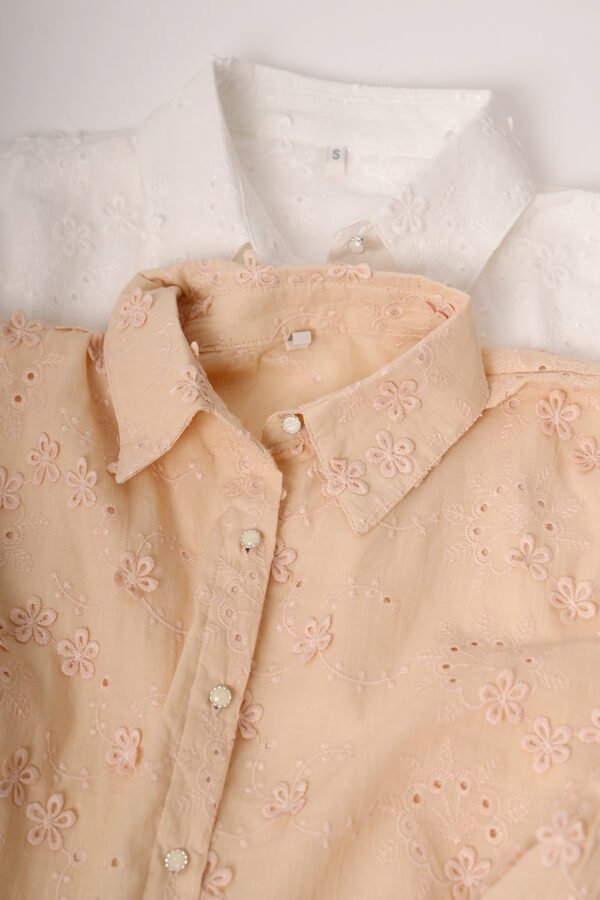 Camisa importada broderie manga 3/4 "BAHAMAS"