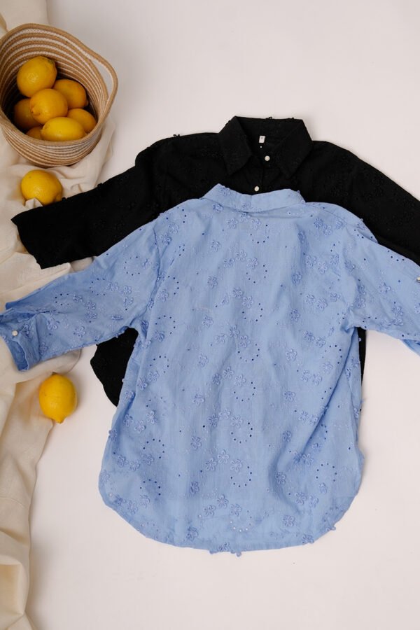 Camisa importada broderie manga 3/4 "BAHAMAS"