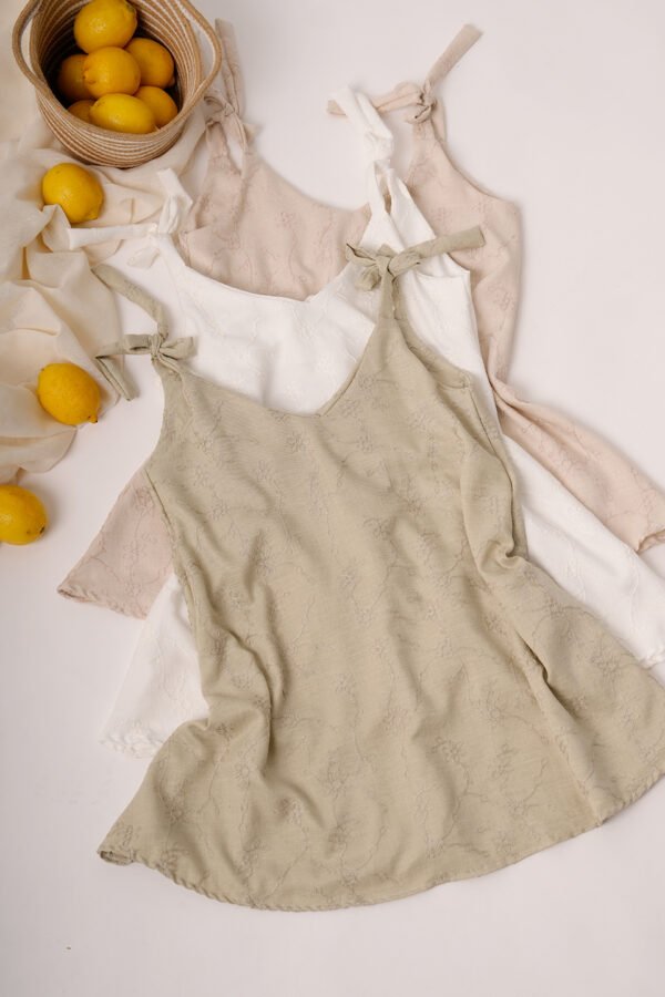 Solero para atar tela lino twill broderie "BANFI"