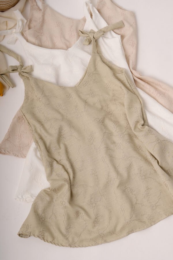 Solero para atar tela lino twill broderie "BANFI"