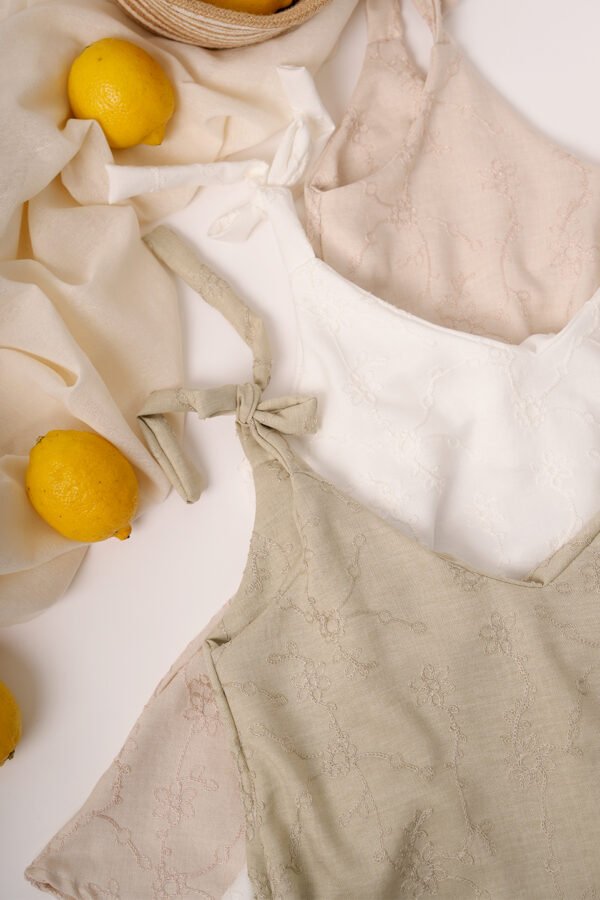 Solero para atar tela lino twill broderie "BANFI"