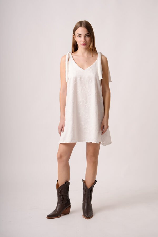 Solero para atar tela lino twill broderie "MARKY"