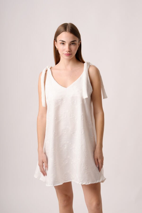 Solero para atar tela lino twill broderie "MARKY"