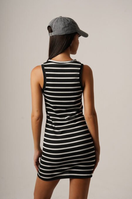 Vestido corto merlina raya gruesa "BACARI" - Imagen 4
