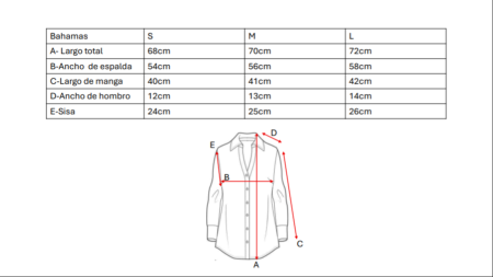 Camisa importada broderie manga 3/4 "BAHAMAS" - Imagen 5