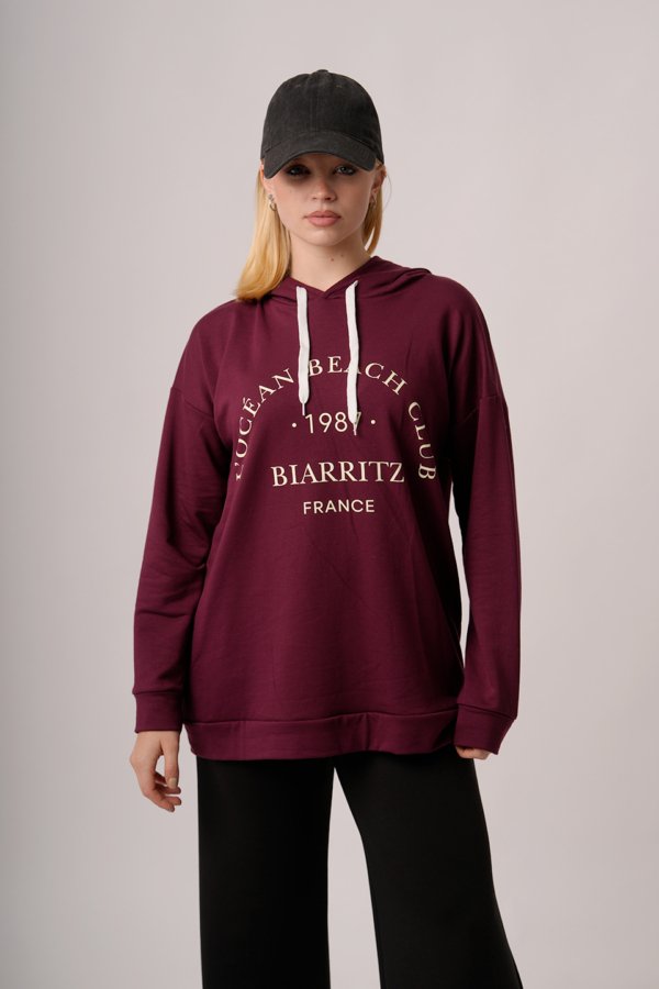 Maxibuzo rustico frizado con capucha "BIARRITZ"