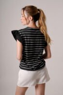Musculosa modal rayado grueso mangas poplin "BLOSS"