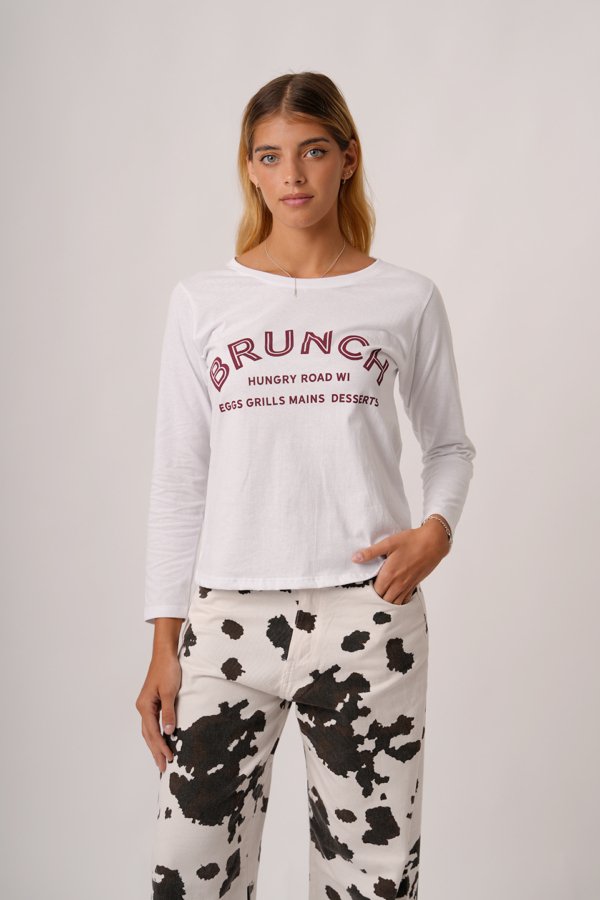 Remera manga larga jersey peinado "BRUNCH"