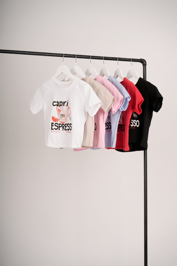Remera corta algodon jersey peinado "CAPRI"