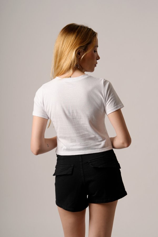 Remera corta algodon jersey peinado "CAPRI"