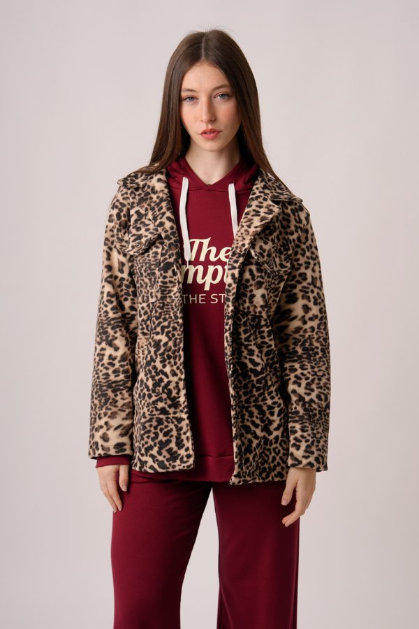 Saco mediano paño animal print "CLARY"