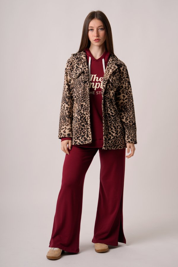 Saco mediano paño animal print "CLARY"