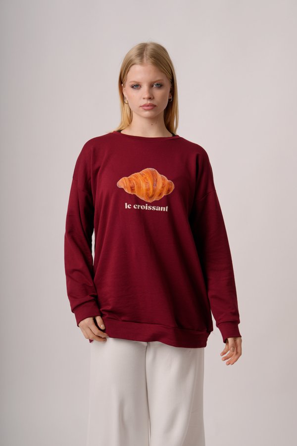 Maxibuzo rustico frizado cuello redondo "CROISSANT"