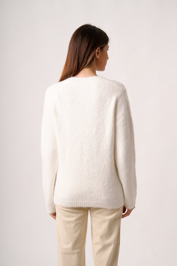 Sweater con lentejuelas delantero cuello v "DIANA"