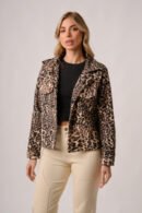 Saco corto paño animal print "DROP"