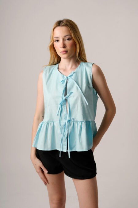 Top poplin para atar "EUGENIA"