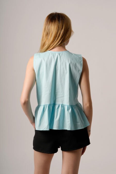 Top poplin para atar "EUGENIA" - Imagen 4