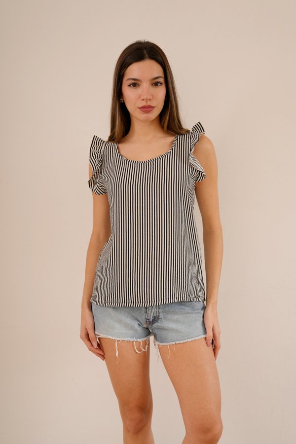 Musculosa con gota cey premium estampado rayas finas "FALMI 5"