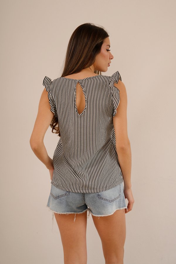 Musculosa con gota cey premium estampado rayas finas "FALMI 5"