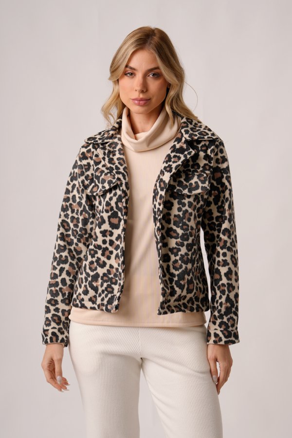 Saco corto paño animal print "FELIA"