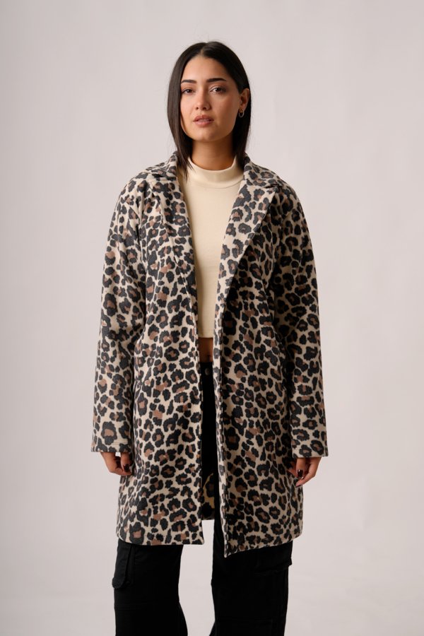 Saco largo paño animal print "FIORE"