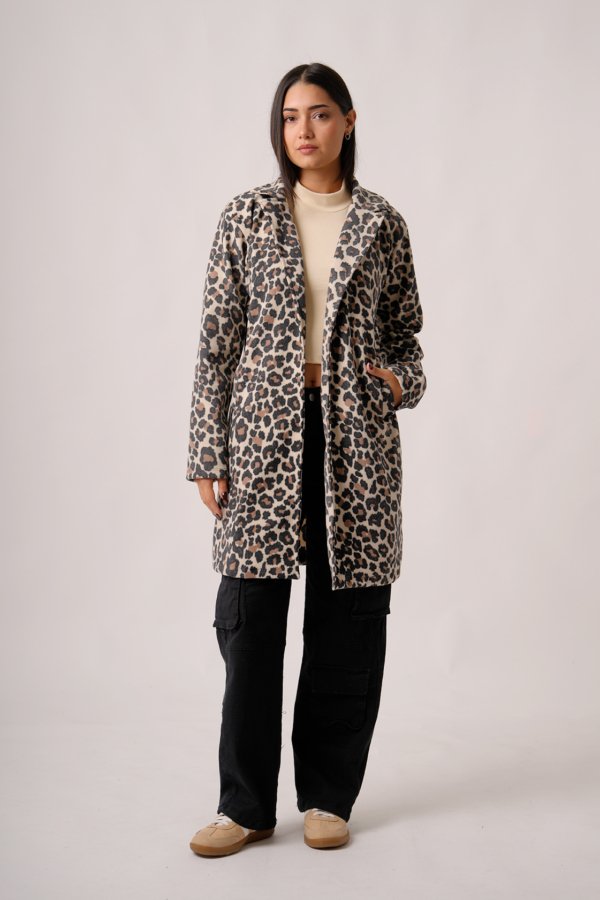 Saco largo paño animal print "FIORE"