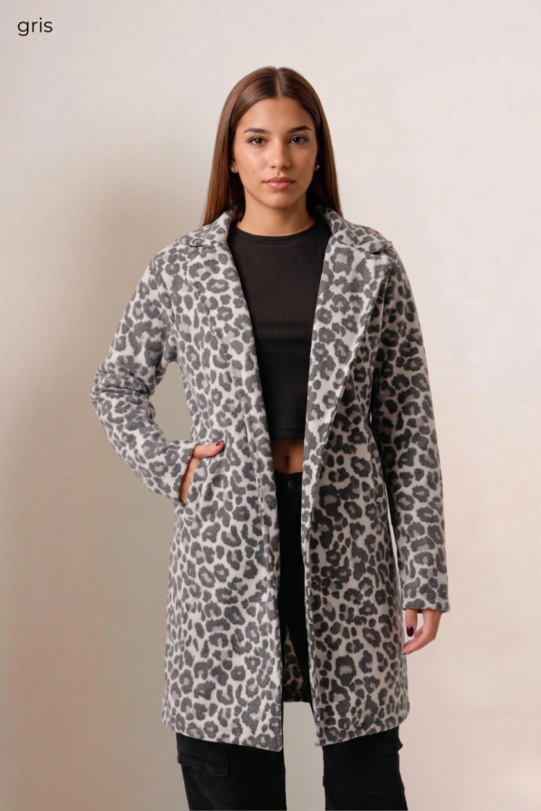 Saco largo paño animal print "FIORE"
