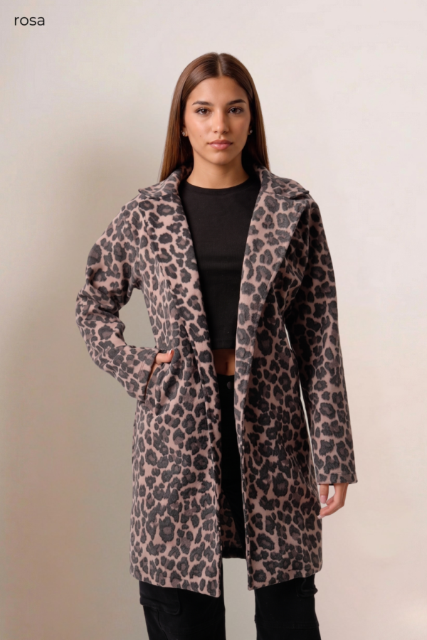 Saco largo paño animal print "FIORE"