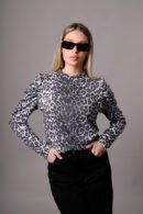 Buzo rustico manga princesa animal print "GALLY"