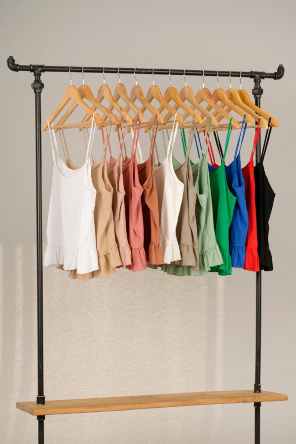 Musculosa lino tiritas volados abajo "GARDENIAL"