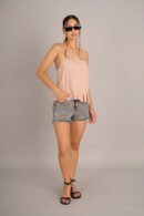 Musculosa lino tiritas volados abajo "GARDENIAL"