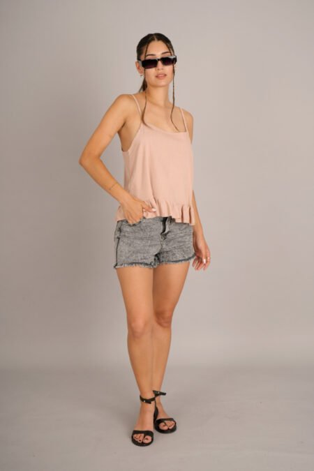 Musculosa lino tiritas volados abajo "GARDENIAL" - Imagen 3