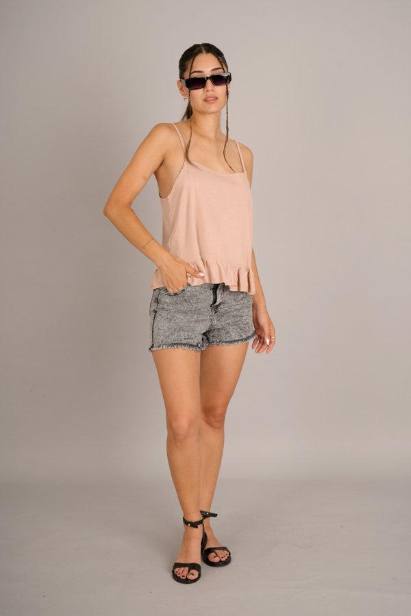 Musculosa lino tiritas volados abajo "GARDENIAL"