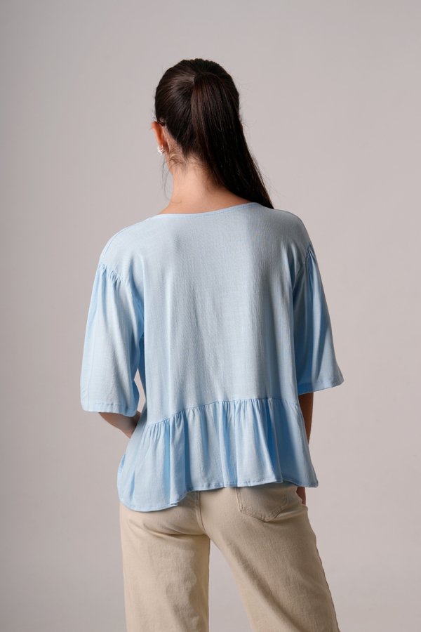Blusa lino 3 moños "GIANA"