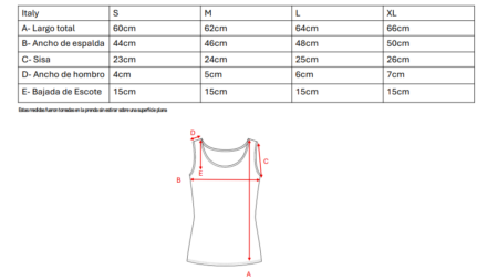 Musculosa con gota tela lino twill broderie "ITALY" - Imagen 5