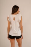 Musculosa con gota tela lino twill broderie "KALIA"
