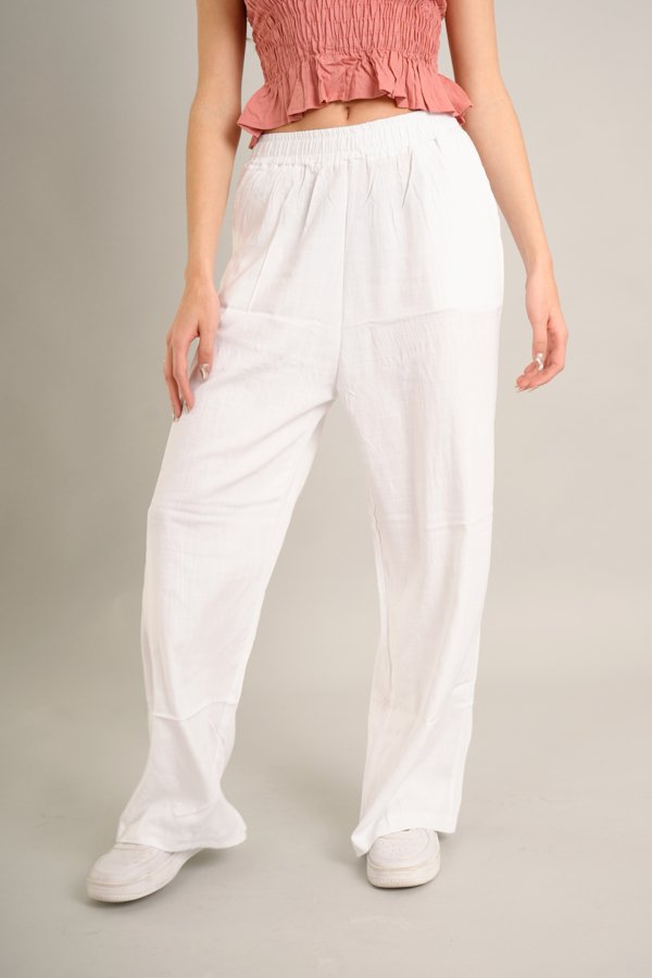 Palazzo wide leg lino "LARISA"