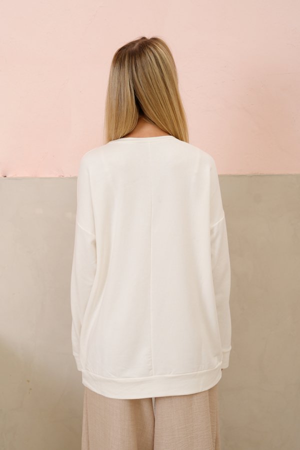 Maxibuzo rustico frizado cuello redondo "LAUREN'S"