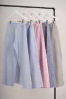 Wide leg gabardina rigida rayada "MACIEL"