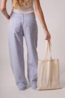 Wide leg gabardina rigida rayada "MACIEL"