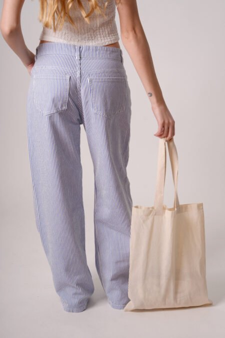 Wide leg gabardina rigida rayada "MACIEL" - Imagen 4