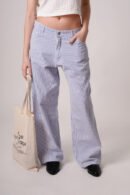 Wide leg gabardina rigida rayada "MACIEL"