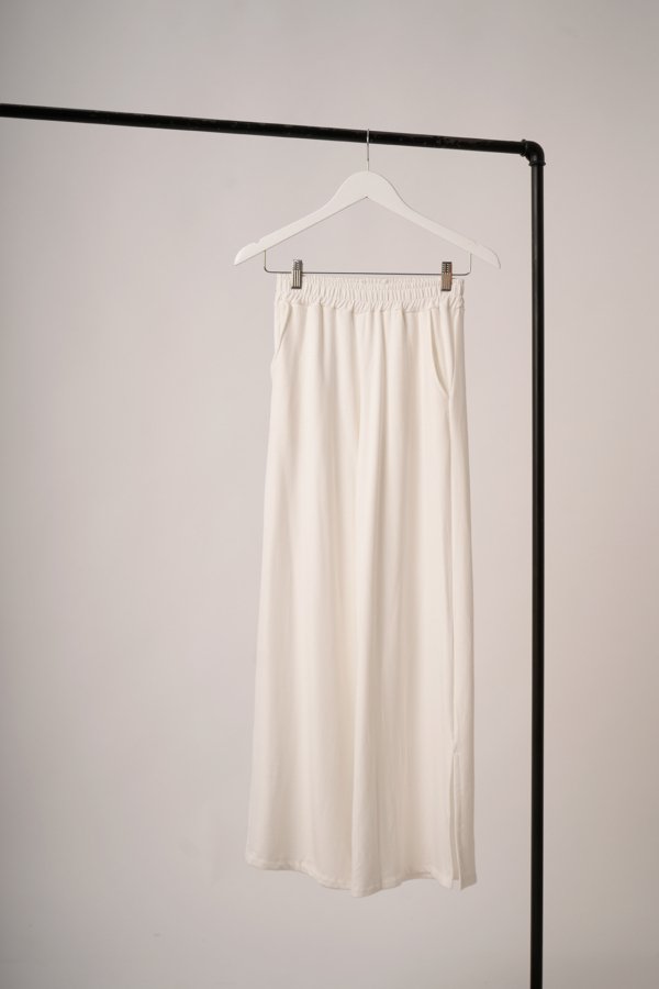 Palazzo wide leg rustico frizado con tajo "MAITE"