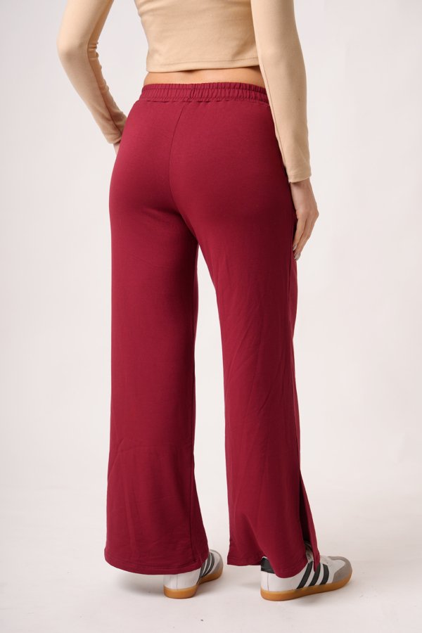Palazzo wide leg rustico frizado con tajo "MAITE"