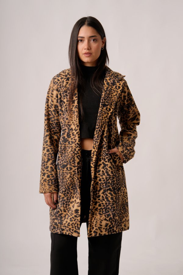Saco largo paño animal print "MARIEL"