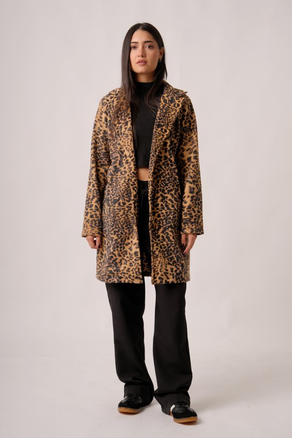Saco largo paño animal print "MARIEL"